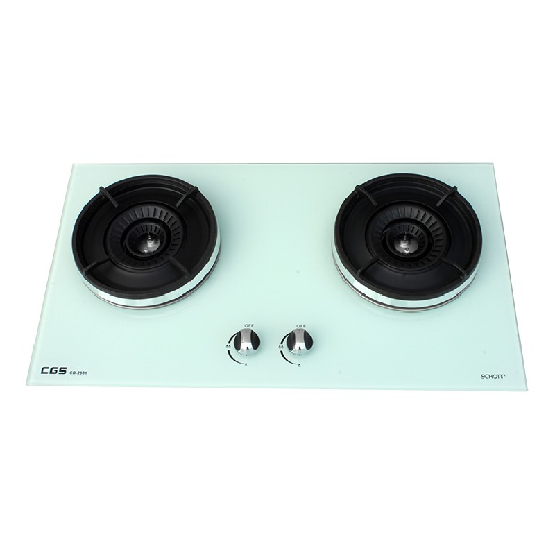 皇冠牌 CB2801W白色玻璃面嵌入式煤氣雙頭煮食爐(需另付安裝費)