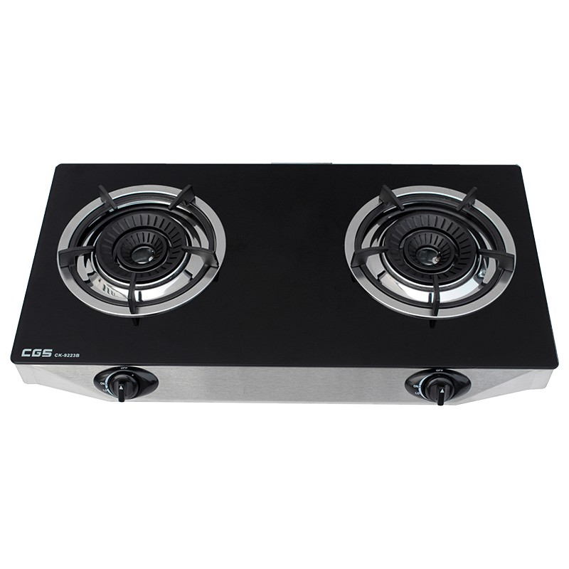 皇冠牌 CK9223B黑色玻璃面煤氣雙頭煮食爐(需另付安裝費)