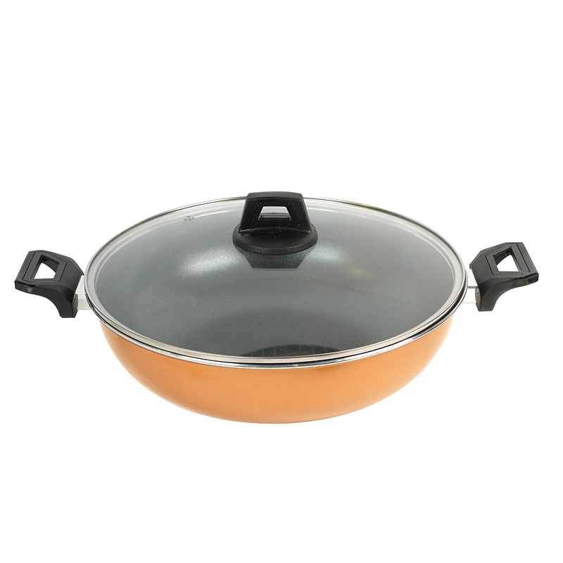 易潔雙耳炒鑊 IH-啡色 32CM