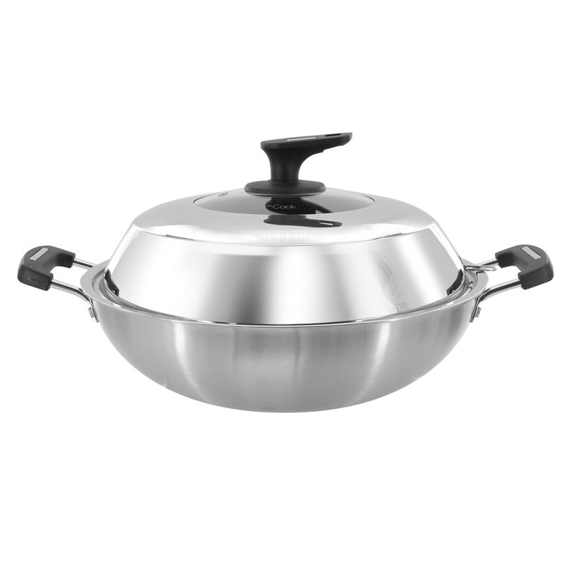 三層鋼易潔中式炒鑊 34CM