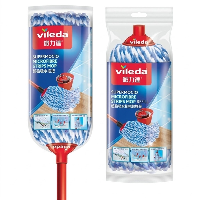 伸縮棍纖維拖把+替換裝