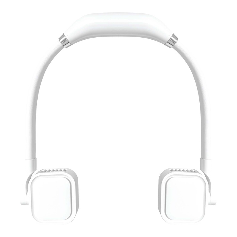 方形掛頸風扇2000MAH-白色