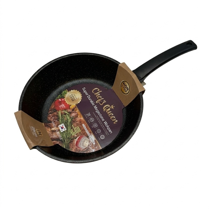 CHEF'S QUEEN 韓國製MEGASTONE易潔炒鑊 IH 28CM