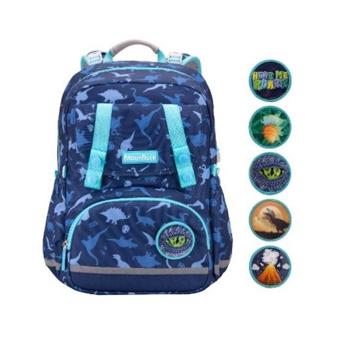 MOONROCK SP101P School Bag Jurassic Adventure Dark Blue